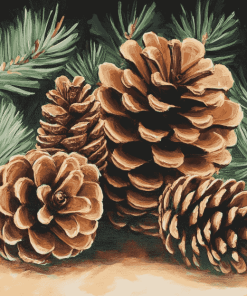 Pine Cone Tree Diamond Painting