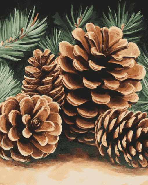 Pine Cone Tree Diamond Painting