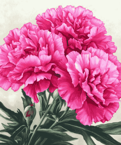 Pink Carnation Blooms Diamond Painting