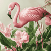 Pink Flamingo Blossoms Diamond Painting