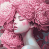 Pink Floral Fantasy Lady Diamond Painting