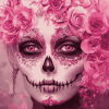 Pink Floral Skull Fantasy Diamond Painting