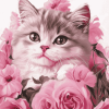 Pink Kitty Diamond Painting