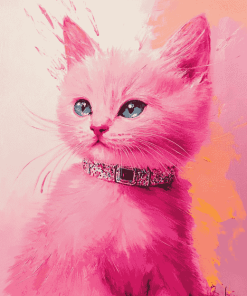 Pink Kitty Diamond Painting