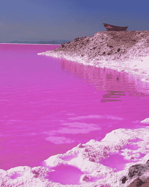 Pink Lake Retba Scenic Diamond Painting