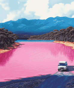 Pink Lakes of Australia Diamond Painting