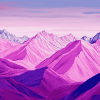 Pink Mountain Landscapes Diamond Painting