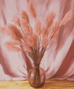 Pink Pampas in Vase Diamond Painting