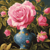 Pink Rose Blossoms Diamond Painting