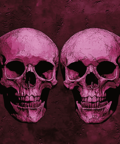 Pink Skeleton Skulls Diamond Painting