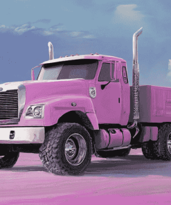 Pink Truck Engines Diamond Painting