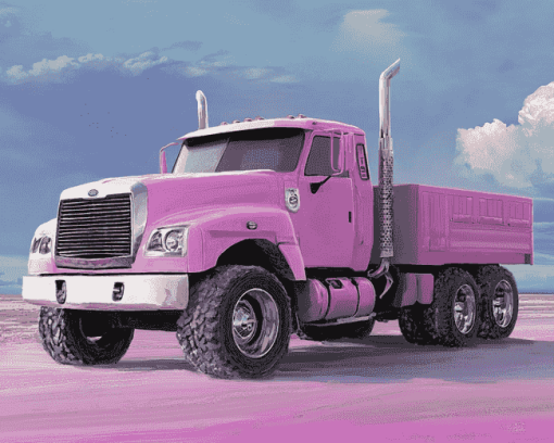 Pink Truck Engines Diamond Painting