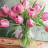 Pink Tulip Blossoms Diamond Painting