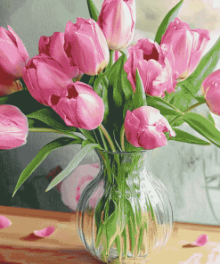 Pink Tulip Blossoms Diamond Painting