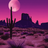 Pink Western Desert Landscape Diamond Painting