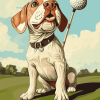 Playful Puppy Golf Diamond Painting