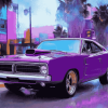 Plum Crazy Plymouth Roadrunner Diamond Painting