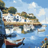 Polperro Seaside Scene Diamond Painting