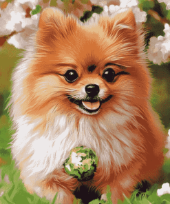 Pomeranian Puppy Fun Diamond Painting