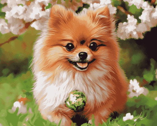 Pomeranian Puppy Fun Diamond Painting