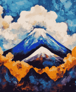 Popocatepetl Volcano Landscape Diamond Painting