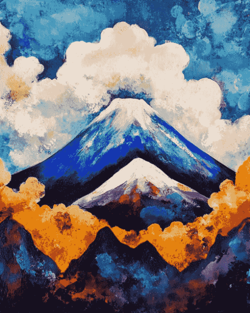 Popocatepetl Volcano Landscape Diamond Painting