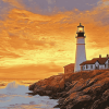 Portland Lighthouse Landscape Diamond Painting