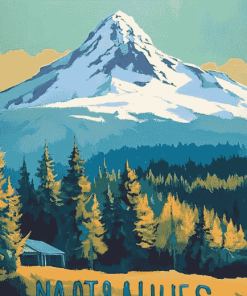 Portland Mountain Scenery Diamond Painting