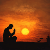 Praying Hand Sunset Silhouette Diamond Painting