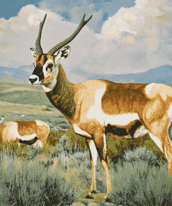 Pronghorn Wildlife Diamond Painting