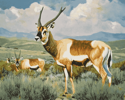 Pronghorn Wildlife Diamond Painting