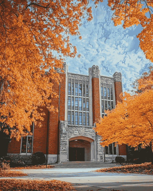 Purdue University Autumn Scenery Diamond Painting