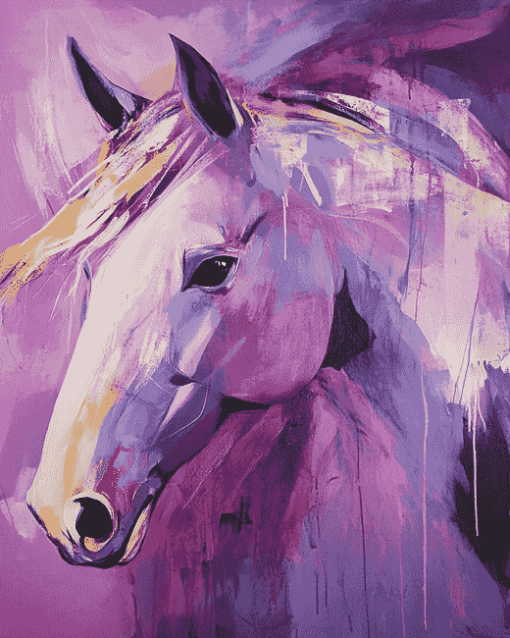 Purple Abstract Horse Diamond Painting