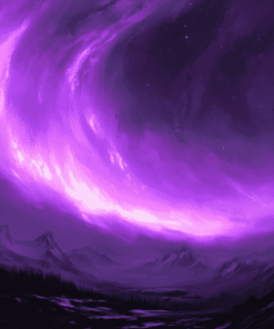 Purple Aurora Fantasy Landscape Diamond Painting