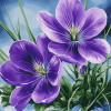 Purple Blossoms in Snow Diamond Painting