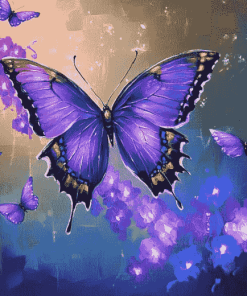 Purple Butterfly Insects Diamond Painting