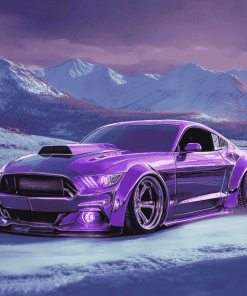 Purple Car Engines Diamond Painting