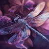 Purple Dragonfly Blue Insect Diamond Painting