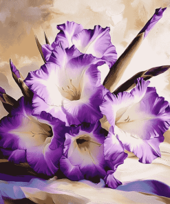 Purple Gladiolus Blossoms Diamond Painting