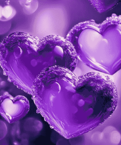 Purple Hearts Diamond Painting