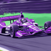 Purple Indy Car Racing Diamond Painting