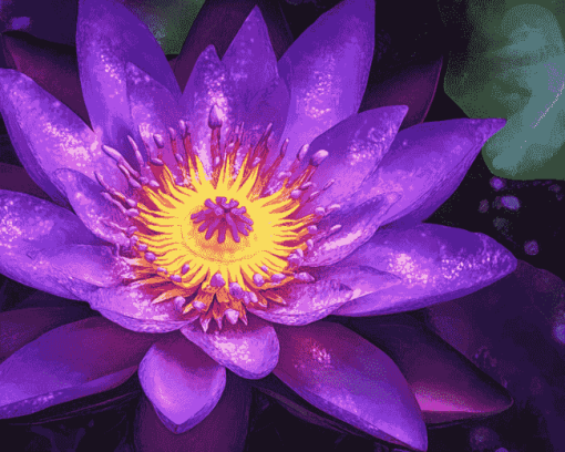 Purple Lotus Blossoms Diamond Painting