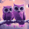 Purple Owl Animation Diamond Painting