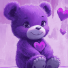 Purple Share Bear Animation Diamond Painting