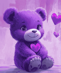 Purple Share Bear Animation Diamond Painting