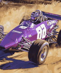 Purple Sprint Car Excitement Diamond Painting