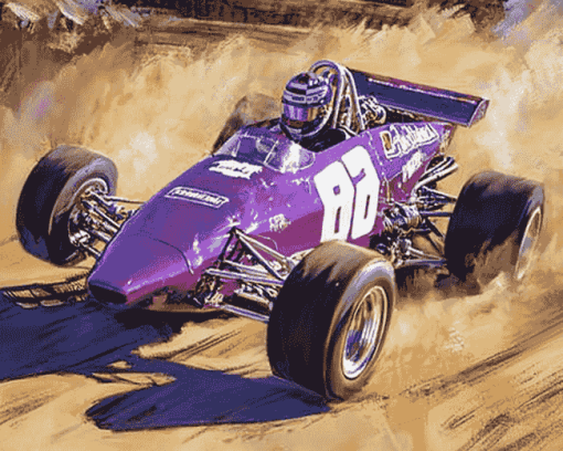 Purple Sprint Car Excitement Diamond Painting