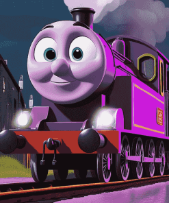 Purple Thomas and Friends Diamond Painting