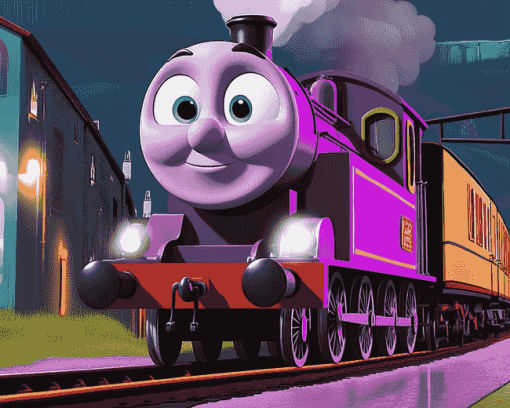 Purple Thomas and Friends Diamond Painting