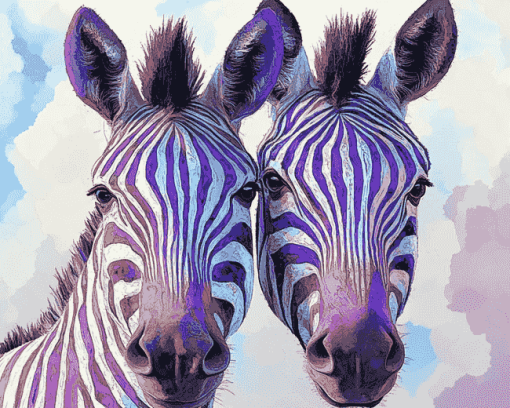 Purple Zebra Diamond Painting